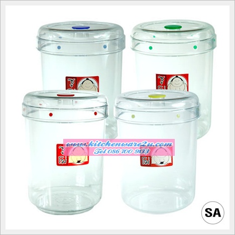 P05099 ขวดโหลซูโม่ พลาสติกเนื้อแข็งใส (กว้าง 18.0 ยาว 18.0 สูง 24.0 ซม. ) ความจุ 4 ลิตร เกรดเอ คุณภาพดี No.877 ราคาส่ง 1 โหล: 12 ใบ (เฉลี่ย 105 บ/ใบ)