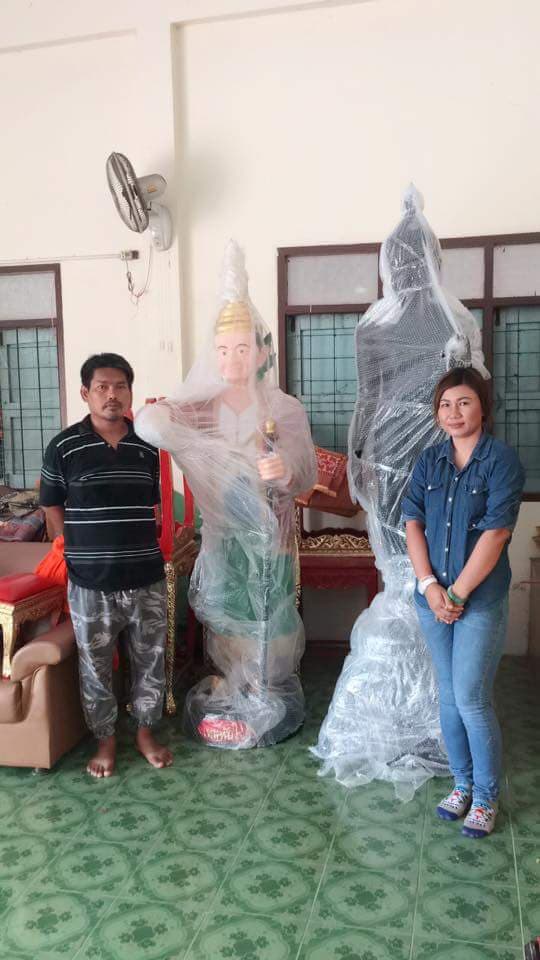 รูปหล่อเทพ รูปปั้น ทันใจ เนื้อโลหะทองเหลือง ลงสี (สูง2.3เมตร) (งาน สั่งทำใหม่ Pre-Order)