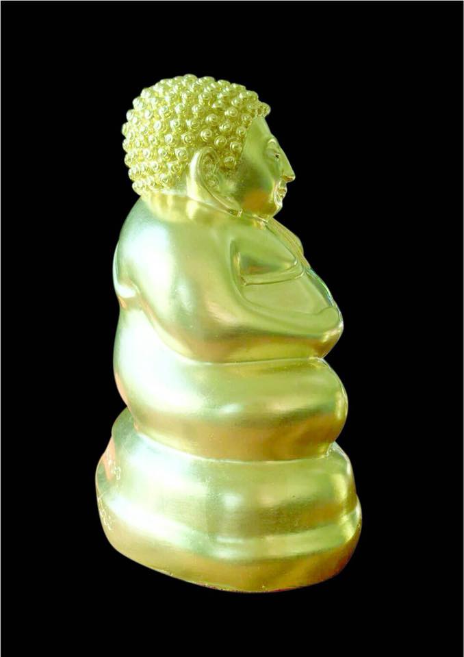 พระสังกัจจายน์ หลวงพ่อกวย วัดโฆสิตาราม(วัดบ้านแค) เนื้อนิลมณีผสมเหล็กไหลปิดทองคำแท้ รุ่นแรงครู (ขนาดพระบูชา5นิ้ว) ปี2560