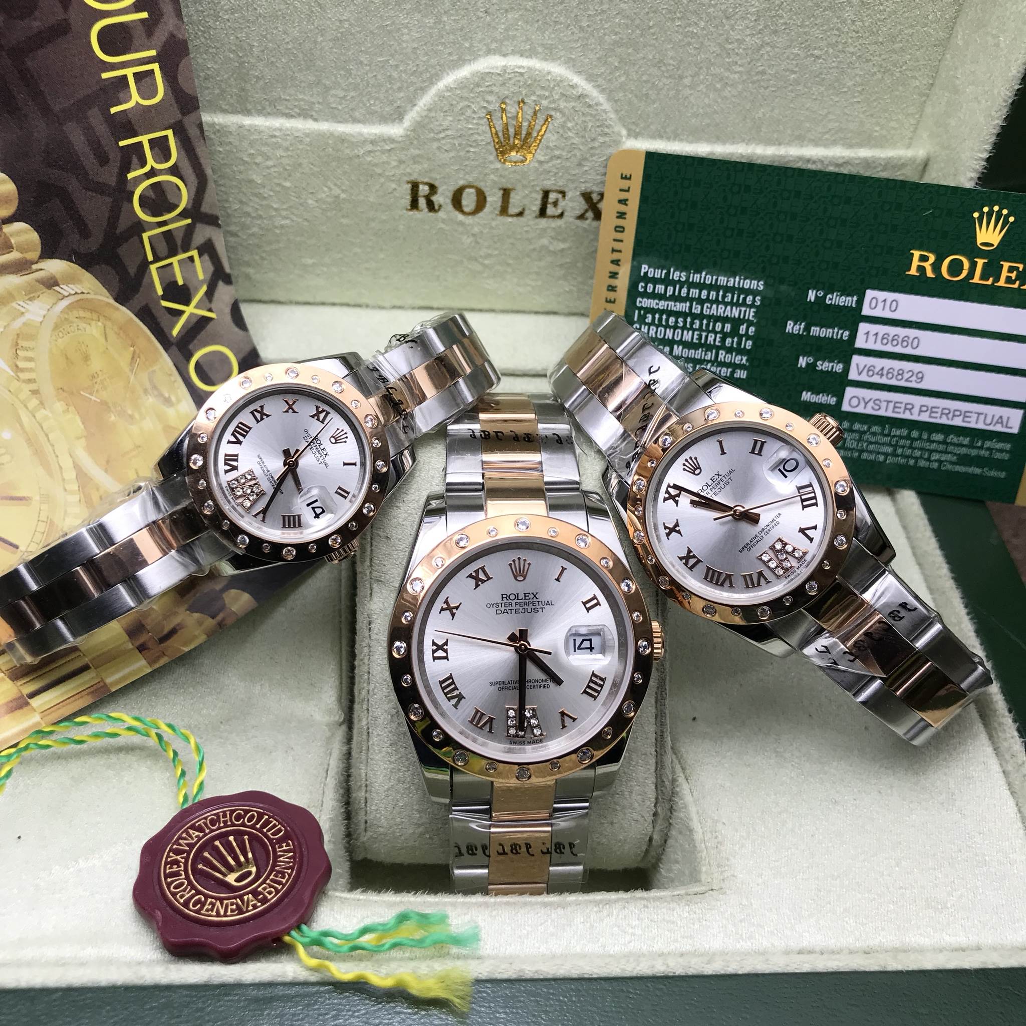 นาฬิกา Rolex รุ่น DateJust สี 2K สาย Stainless Steel 5 ข้อ งาน Mirror Swiss