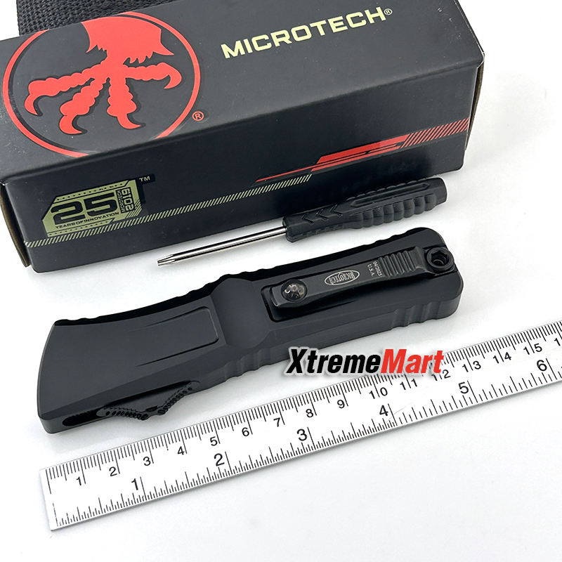 มีดสปริง Microtech Combat Troodon Gen3 (Gen III) ใบTanto สีดำ ด้ามดำ Tactical Knife