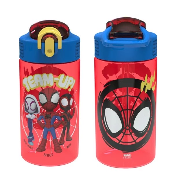 กระติกน้ำพร้อมหลอดดื่มสำหรับเด็ก Zak! Spidey & His Amazing Friends 16 Oz. Reusable Water Bottle with Straw