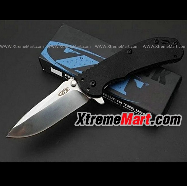มีดพับ Zero Tolerance ZT 0566 ZT0566 ใบเงิน ด้าม G10 สีดำ จุดหมุนตลับลูกปืน (Ball Bearing) เปิด-ปิด ลื่นมาก