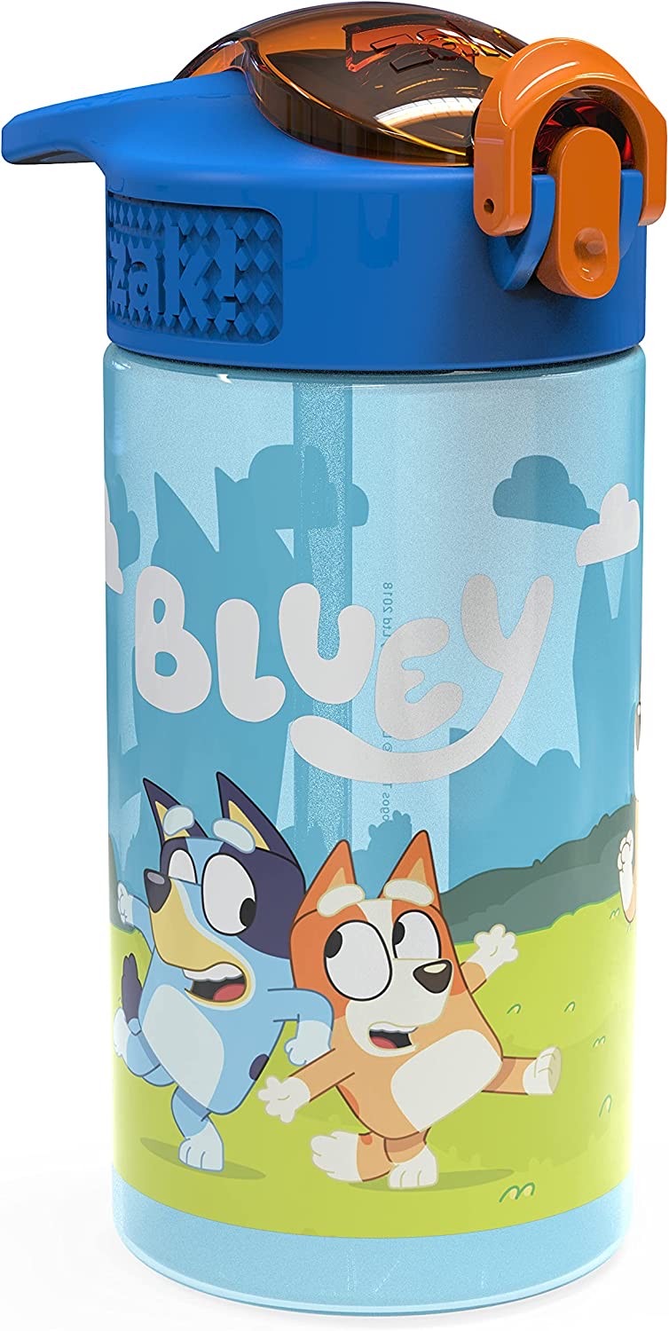 กระติกน้ำพร้อมหลอดดื่มสำหรับเด็ก Zak! Bluey & Friends 16 Oz. Reusable Water Bottle with Straw