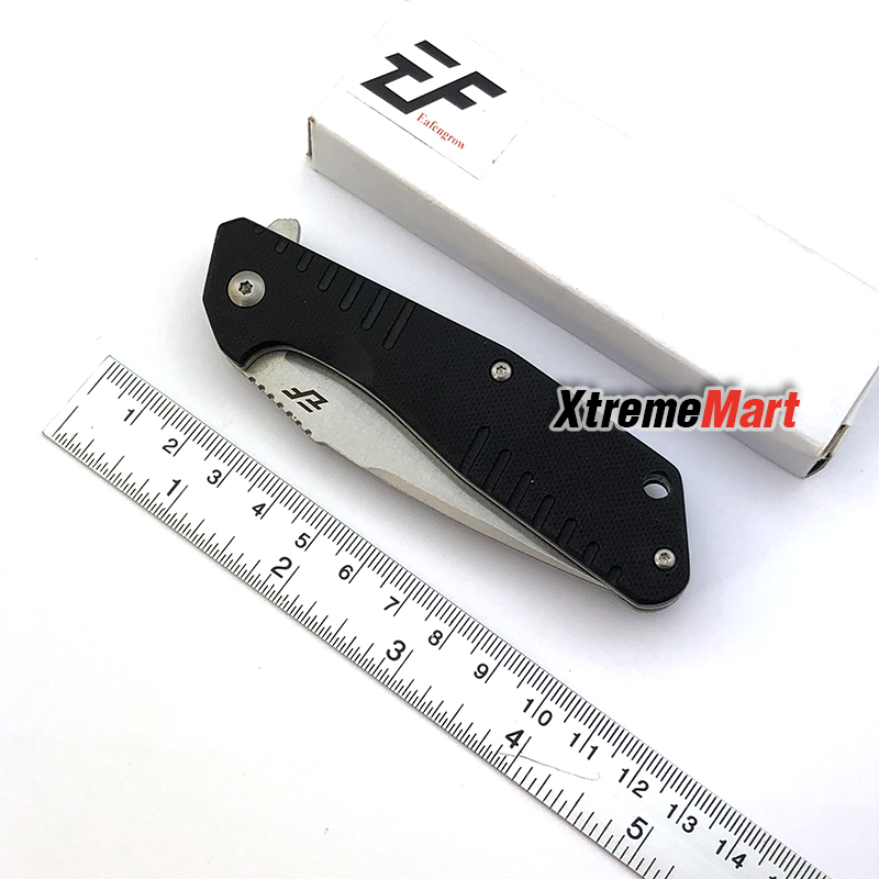 มีดพับ Eafengrow 02BS ด้ามดำ ใบเงิน stonewash D2 Blade Pocket Knives G10 Handle (เล่มละ)