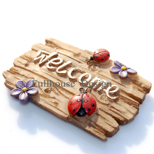 แม่เหล็กติดตู้เย็น รูปป้ายไม้ welcome ลายที่ 2 โปร 3 ชิ้น 100.-