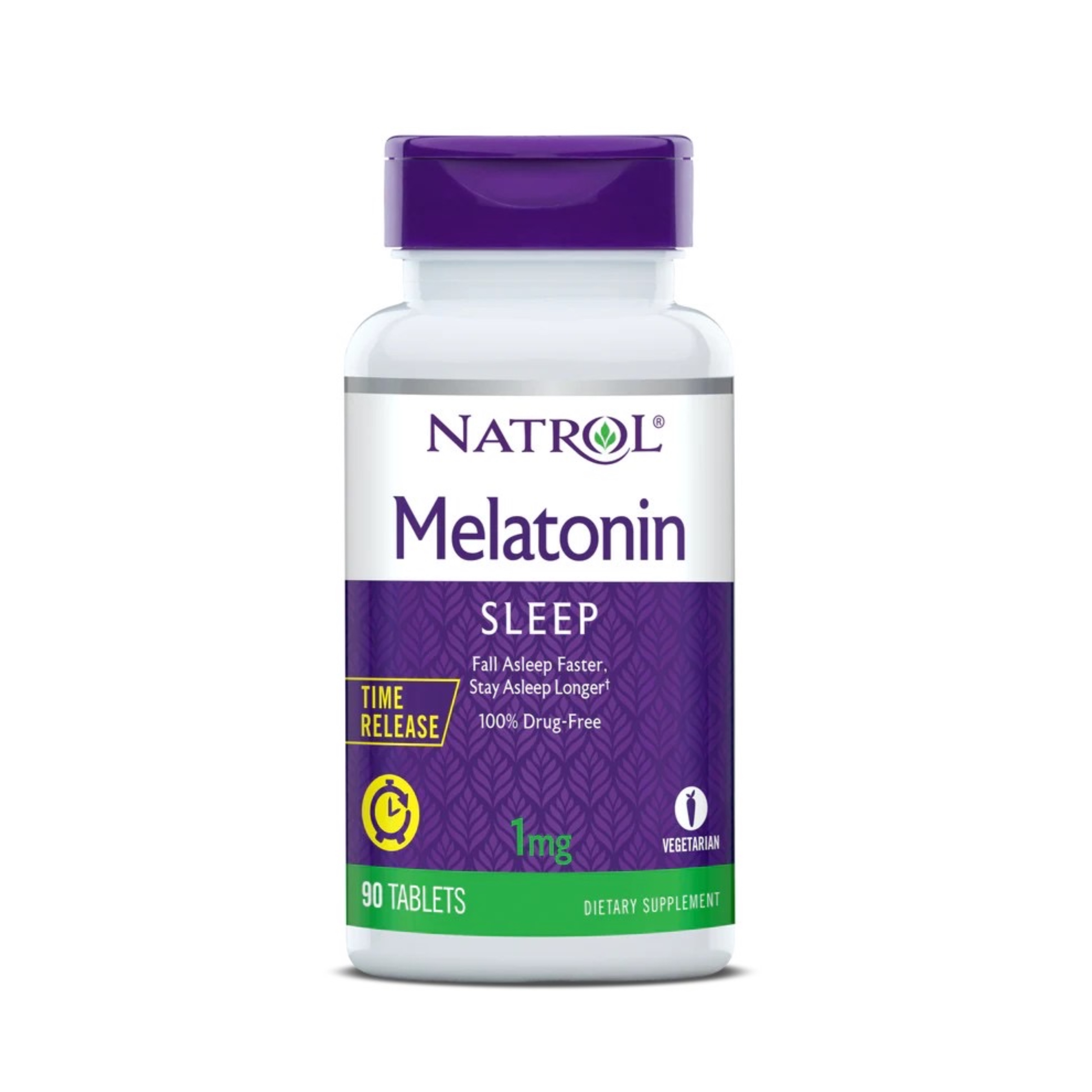 วิตามินเสริมการนอนหลับสำหรับผู้ใหญ่ NATROL Sleep Melatonin 1mg - Time Release (90 Tablets)