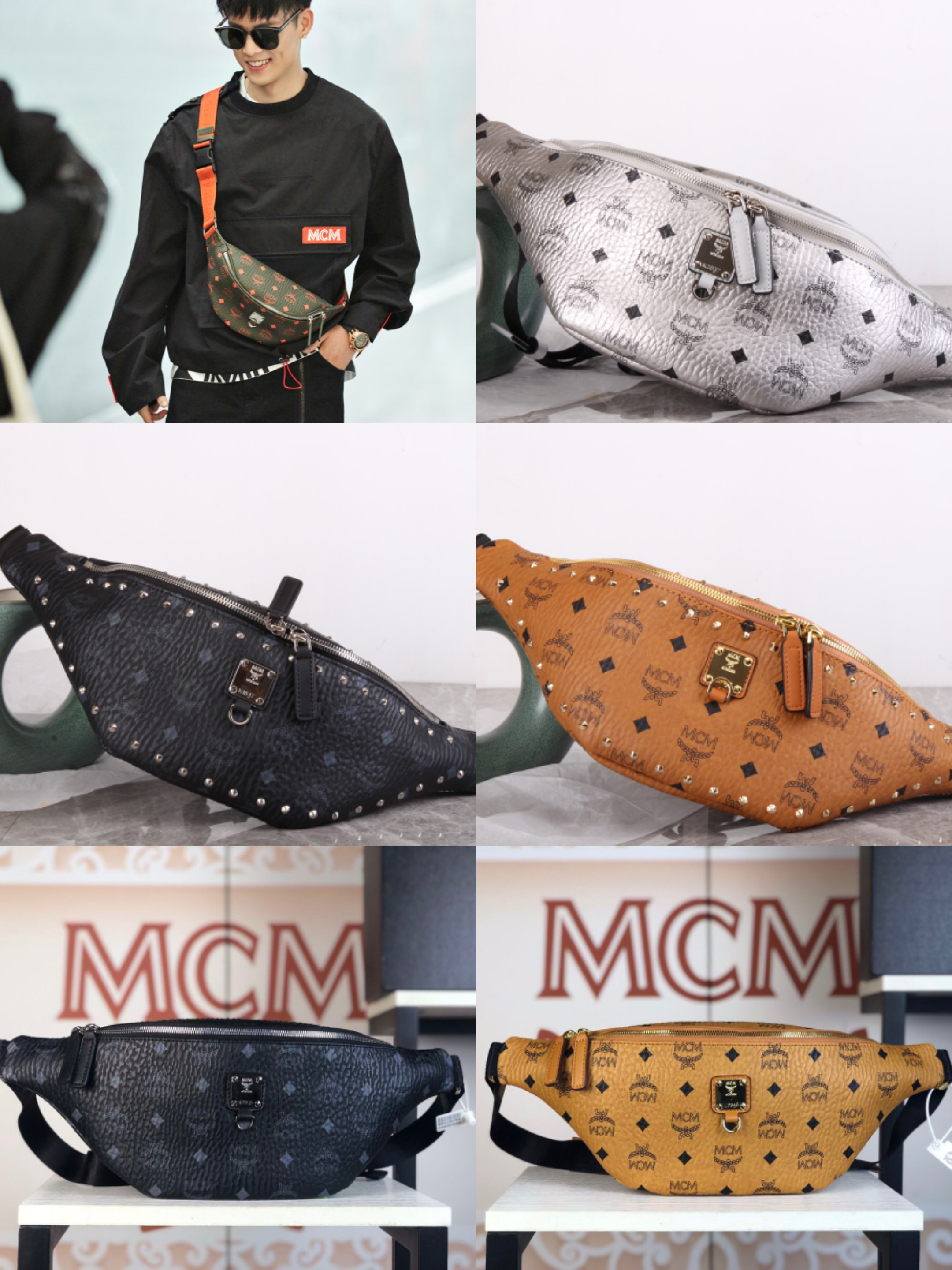 กระเป๋า mcm คาดอก คาดเอว 36x20cm