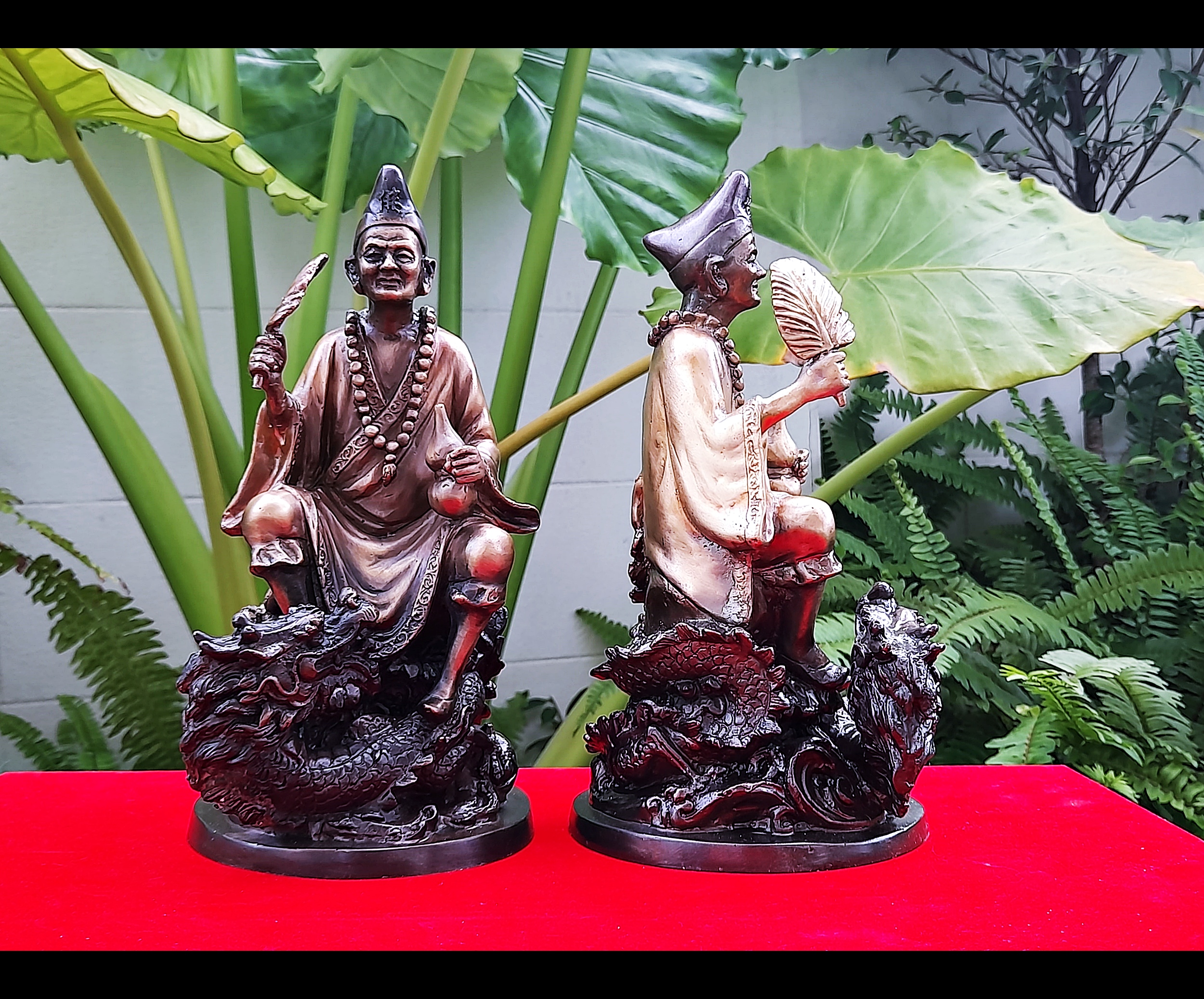 รูปหล่อ พระจี้กง นั่งมังกร เนื้อทองเหลือง (ขนาดตั้งบูชา ฐาน5นิ้ว สูง9.5นิ้ว) ปี2564 #รับประกันแท้ - หลวงพ่อบ๊ะ วัดโพธิ์ลังกา ปลุกเสกเดี่ยว