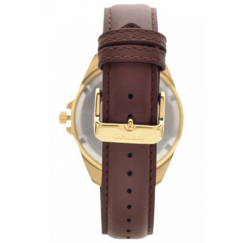 Seiko Classic Mens Watch Leather white and gold dial SUR216P1