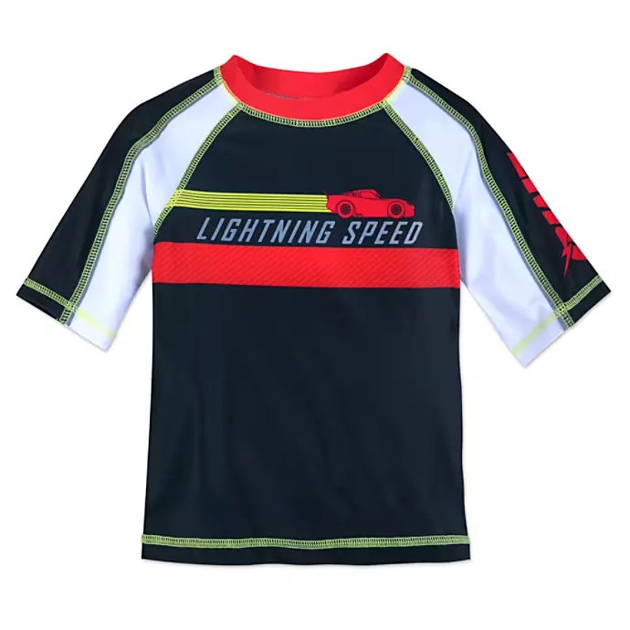 ชุดว่ายน้ำแบบแยกชิ้นสำหรับเด็ก Disney Lightning McQueen Rash Guard and Swim Trunks for Boys