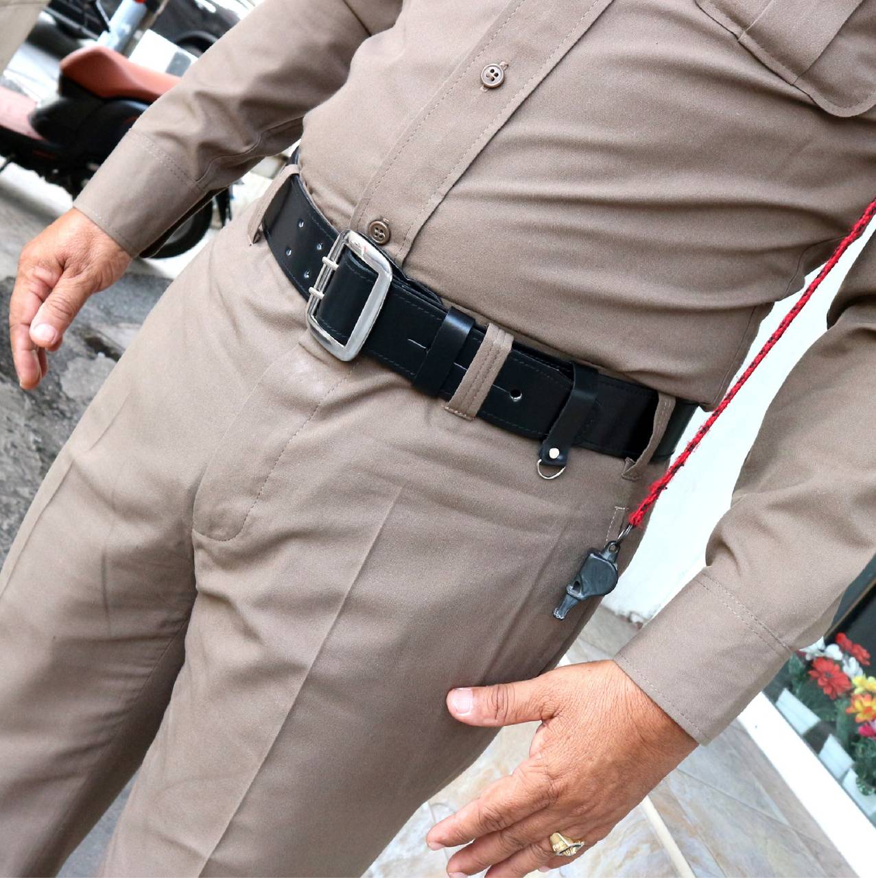 🇹🇭⫸ เข็มขัดตำรวจ หนังแท้ 2 หน้า ขนาดยาวพิเศษ