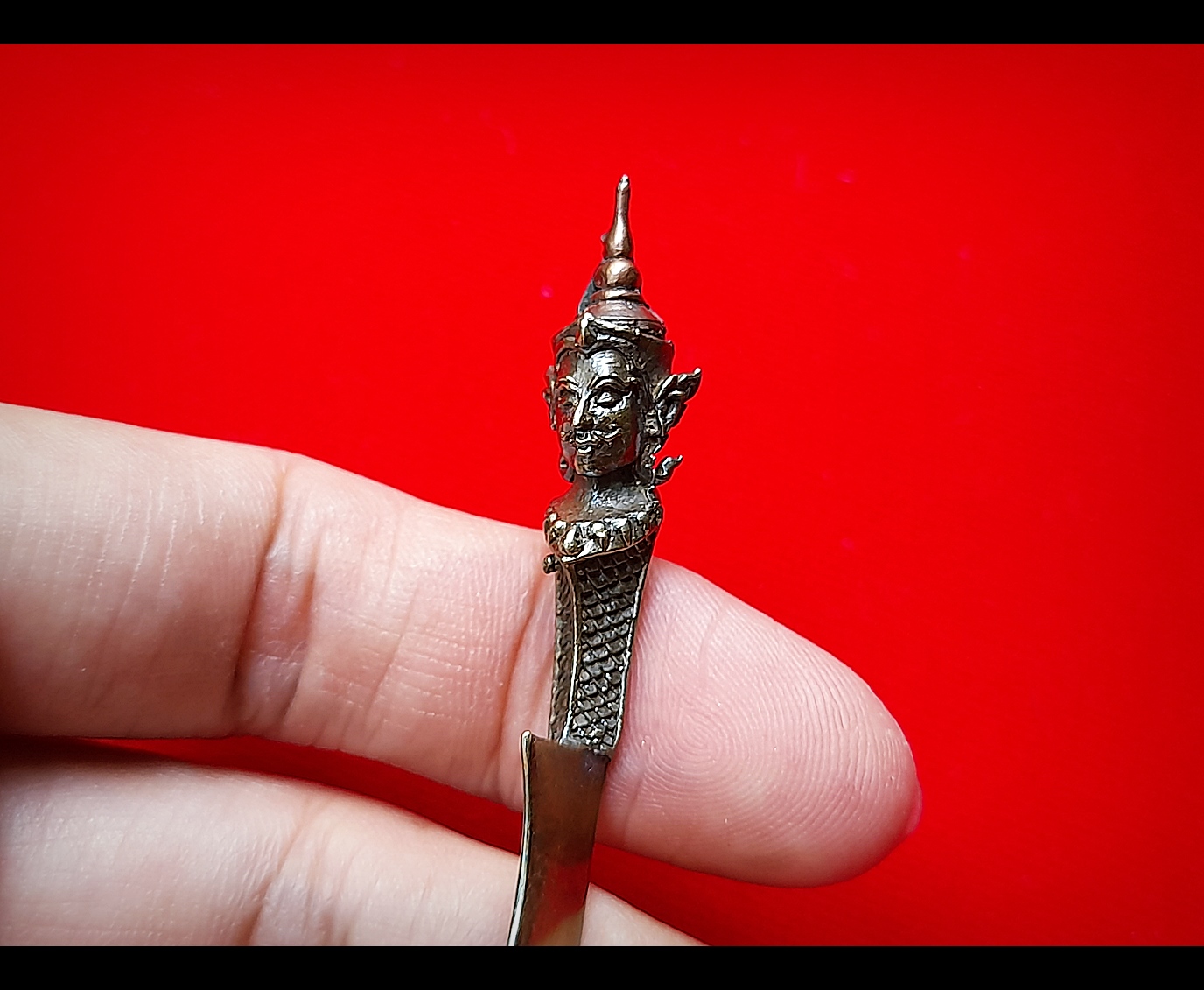 มีดหมอท้าววิรูปักษ์ (ท้าววิรูปักษ์ เทวดาผู้เป็นใหญปกครองพญานาค) หล่อนำฤกษ์ เนื้อสัตตะโลหะ (พิเศษ(เฉพาะหล่อนำฤกษ์)) ปี2564 #รับประกันแท้ - หลวงพ่อหนุน วัดพุทธโมกข์