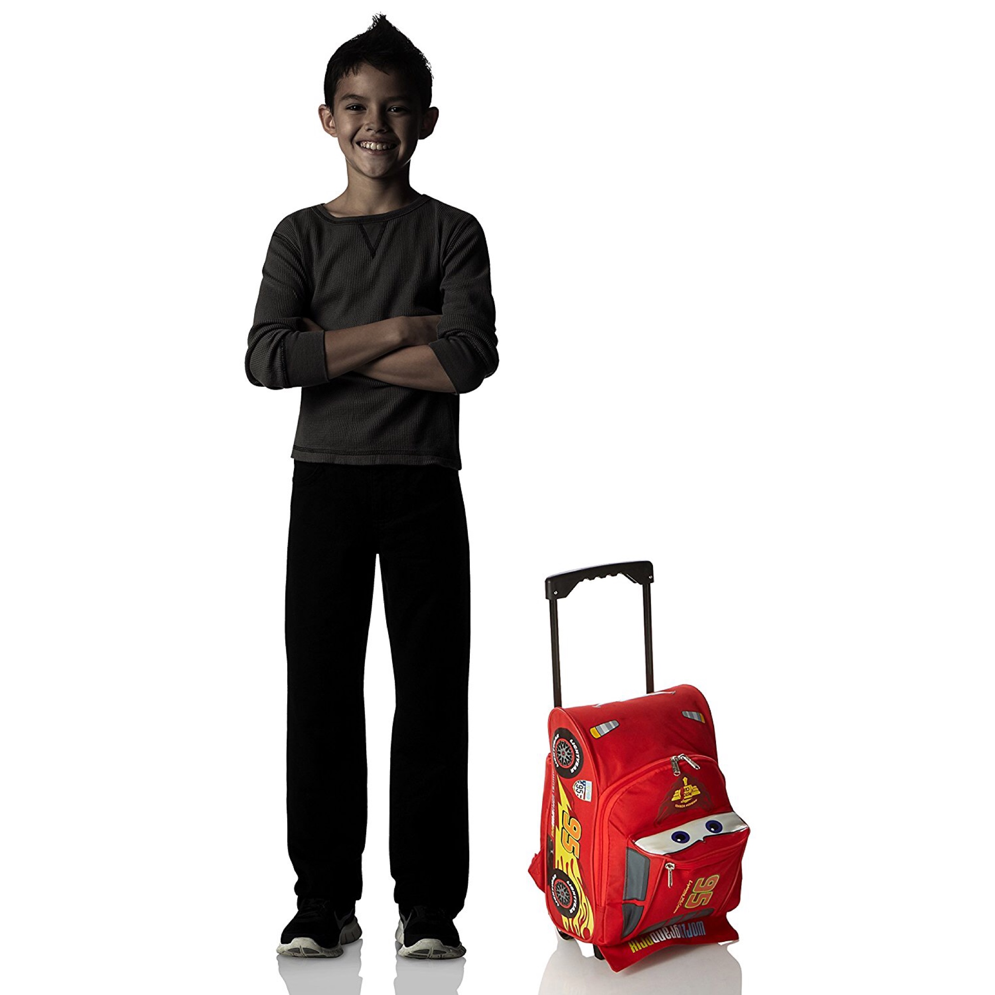 กระเป๋าเป้สะพายหลังพร้อมล้อลาก Ruz Disney Cars Lightning McQueen Toddler Rolling Backpack