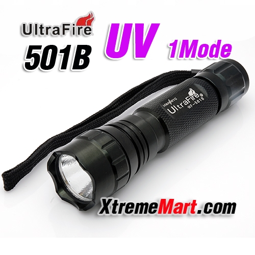 ชุด Combo Set ไฟฉาย UV UltraFire WF501B หลอด UV ความยาวคลื่น 365nm LED Light Flashlight (แสงม่วง)