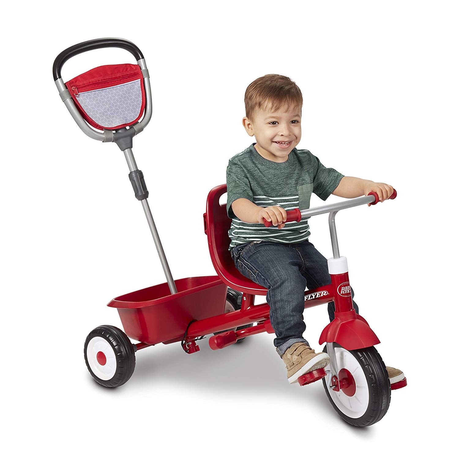 รถเข็นเด็กและรถจักรยานสามล้อเอนกประสงค์ Radio Flyer 5-in-1 Stroll 'n Trike