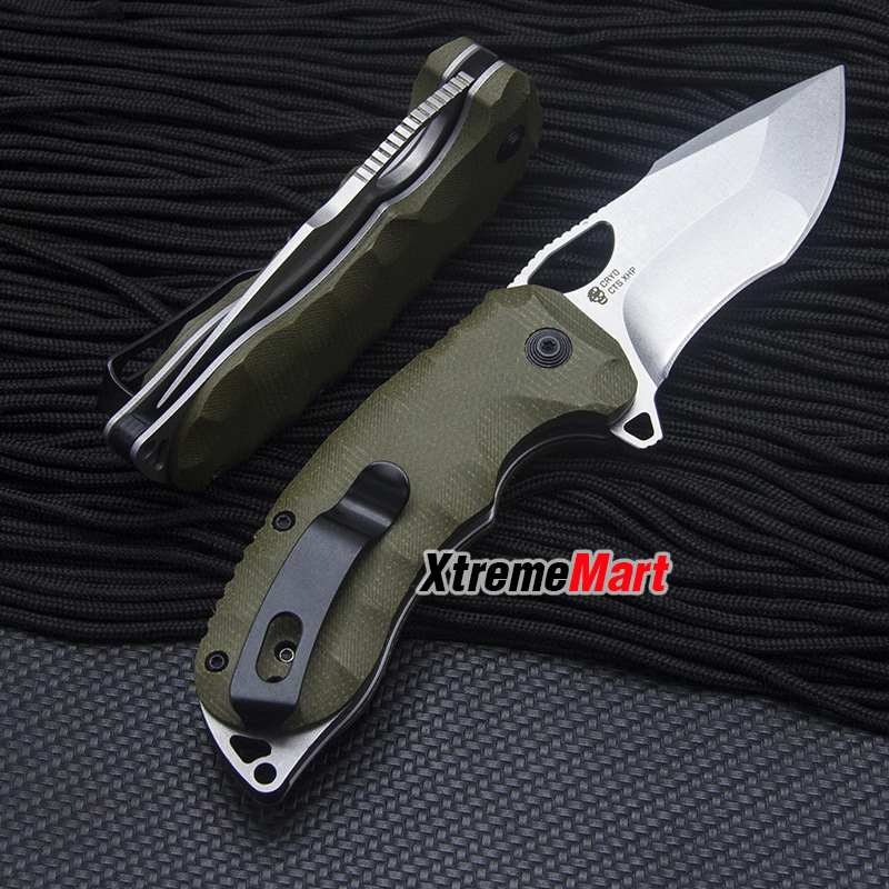 มีดพับ SOG Kiku XR CTS-XHP ด้ามMicarta สีเขียว OD Green จุดหมุนตลับลูกปืน (เล่มละ)