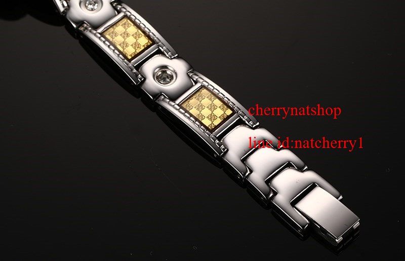 พร้อมส่งสร้อยข้อมือแม่เหล็กเพื่อสุขภาพ สร้อยข้อมือไทเทเนียมเจอรเมเนียม รุ่นCH