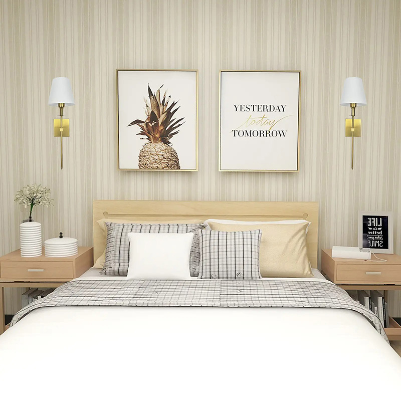 โคมไฟติดผนังภายในสไตล์ยุโรปแบบก้านยาวฐานติดทรงสี่เหลี่ยมโป๊ะผ้าสีขาว [FB-2283]