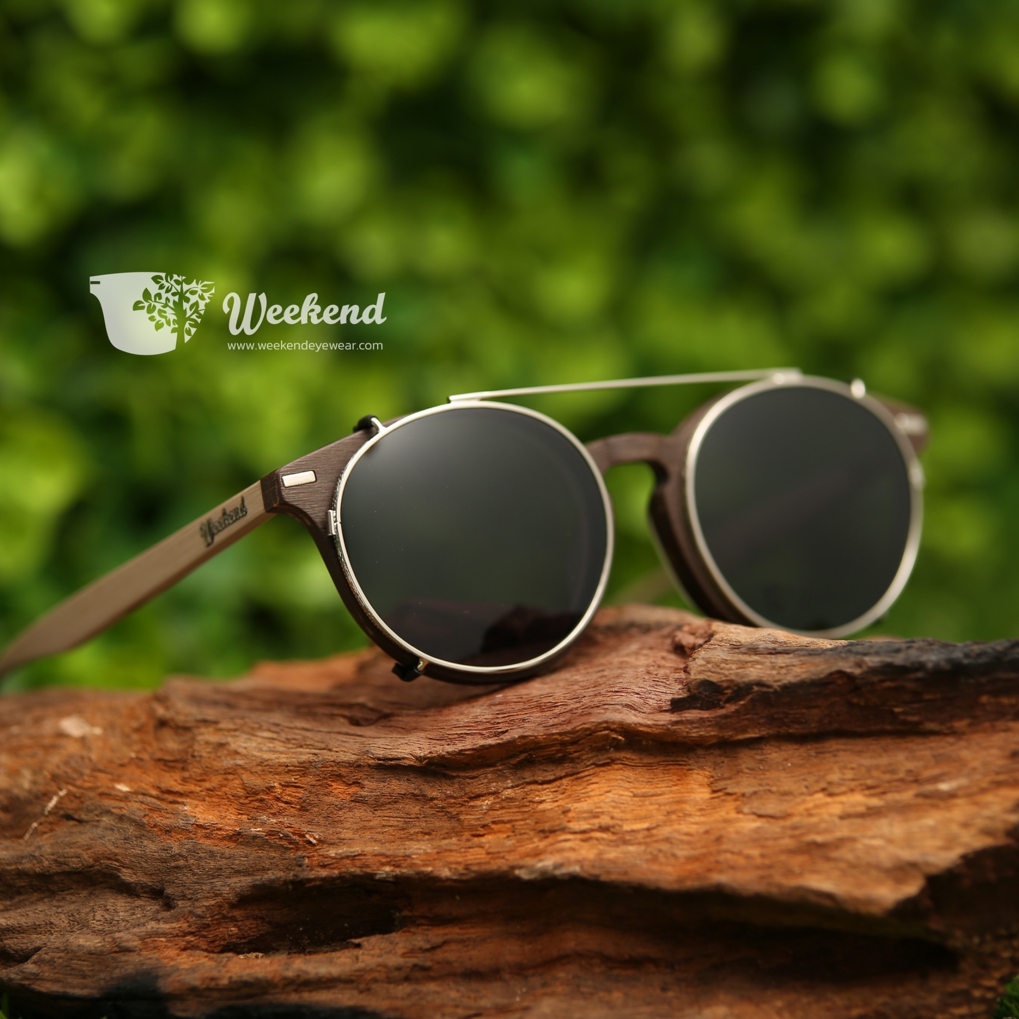 กรอบแว่นสายตาพร้อมคลิปกันแดด Weekend Sydney Silver