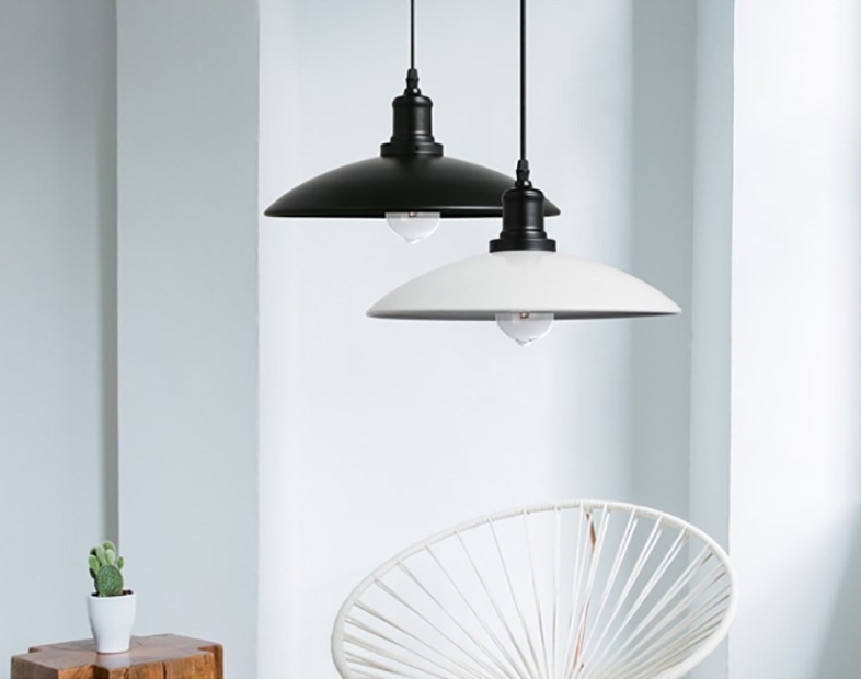 โคมไฟห้อยเพดาน American Industrial Wide สีดำ 32x18cm [W33201]