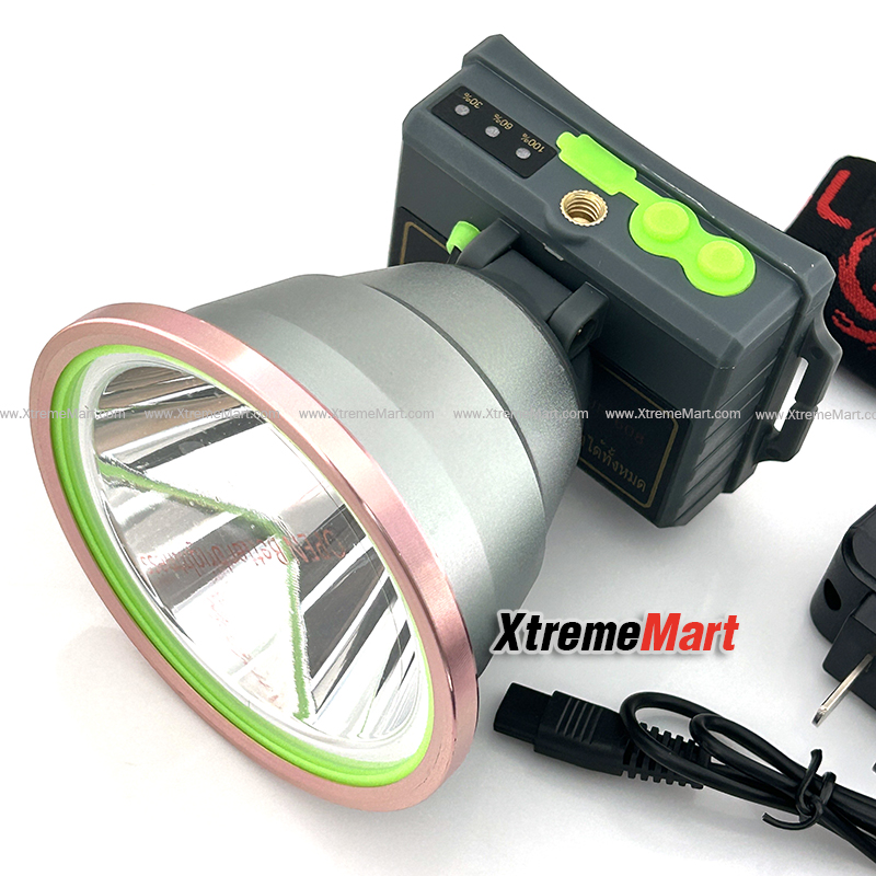 ไฟฉายคาดหัว HD-300W หลอด LED 2000 ลูเมนส์ แสงพุ่ง แรงไกล Rechargable HeadLamp