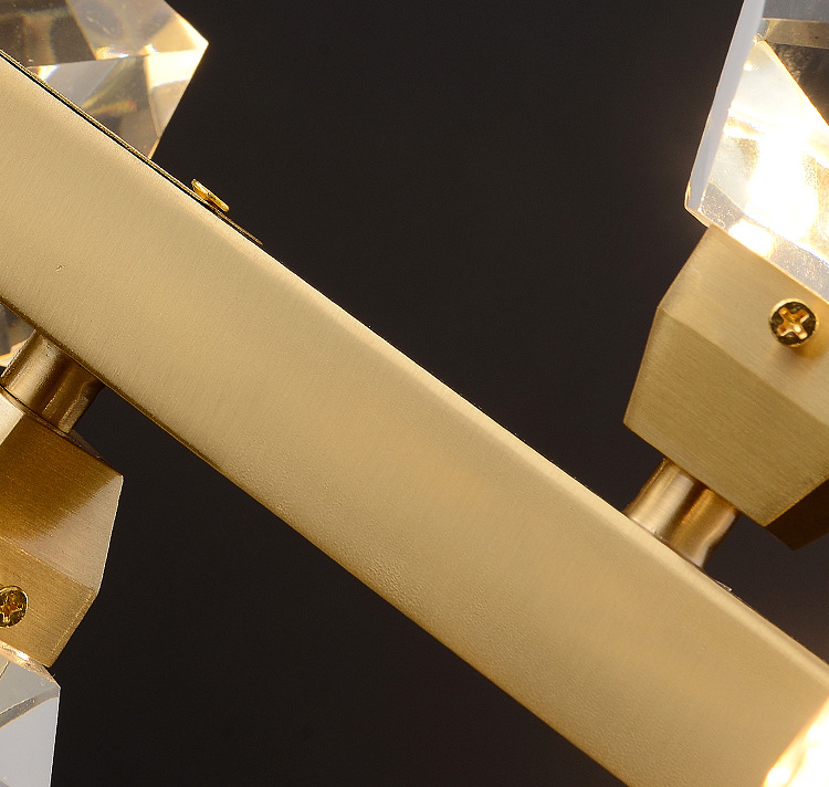 โคมไฟแขวนเพดานโป๊ะโคมทรงเพชรคลิสตัลใสโครงสีทองสไตล์โมเดิร์น Luxury [8367-CRL]