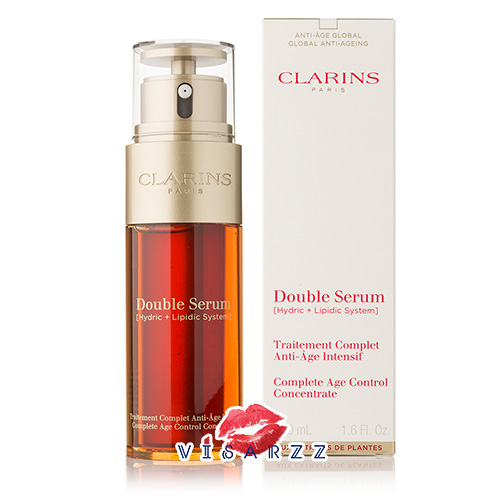 (50mL) Clarins Double Serum [Hydric + Lipidic System] Complete Age Control Concentrate 50mL เซรั่มต่อต้านความร่วงโรยอันดับ 1 ที่น่าทึ่ง