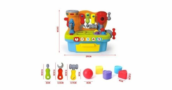 โต๊ะอุปกรณ์นักประดิษฐ์ตัวน้อย Huile Toys Little Artisan Game Workshop