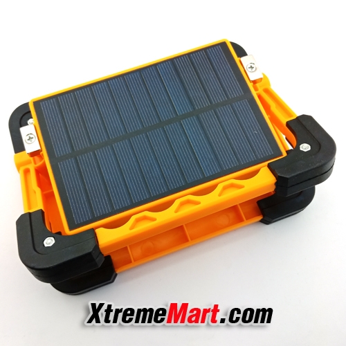 ไฟฉายสปอร์ตไลท์ 30W + Solar Cell สว่าง 750 ลูเมน COB LED 4 โหมด Portable multifunction Spotlight