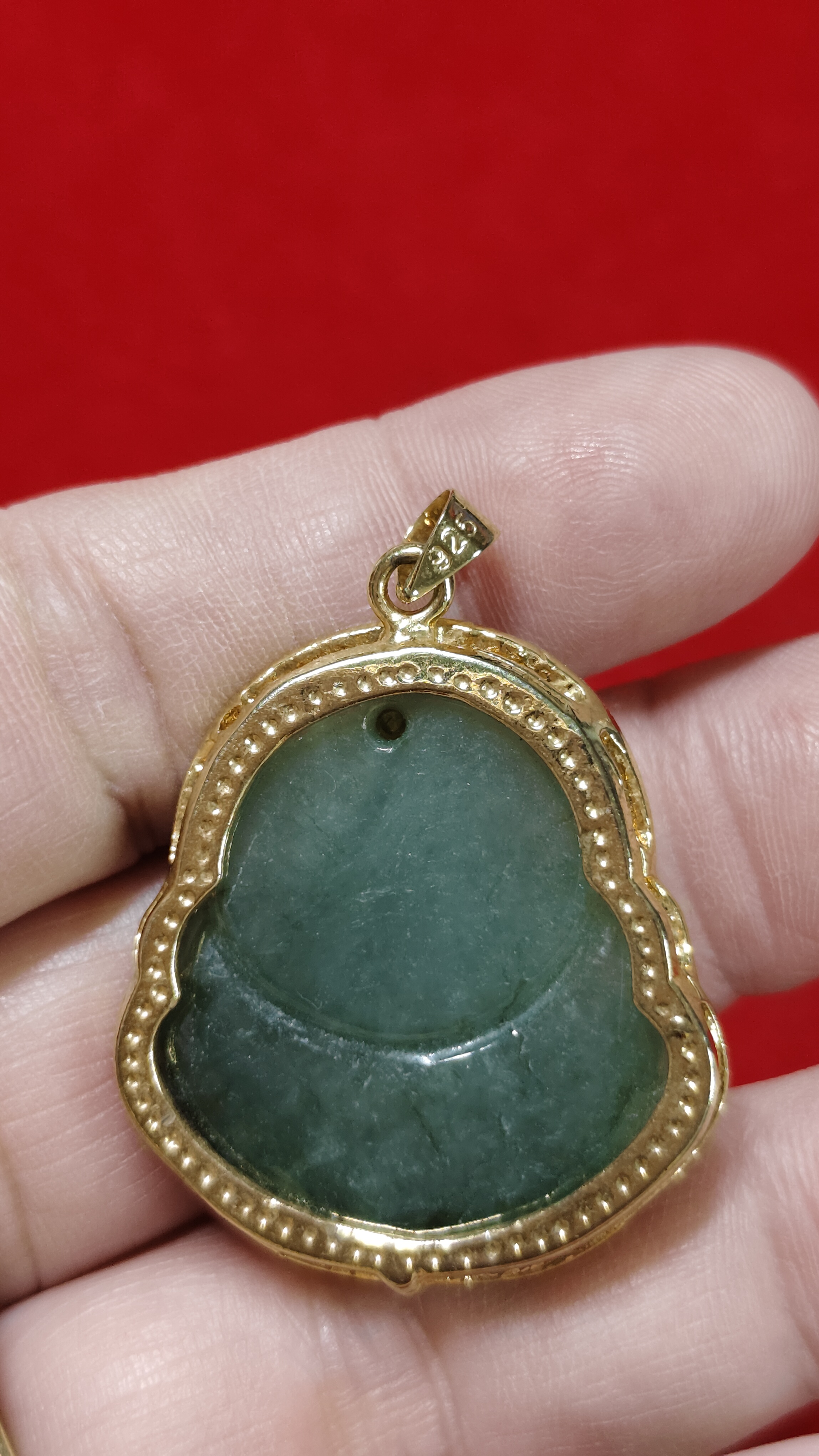 #จี้หยกเนื้อแก้วแกะพระสังกัจจายน์ C-035