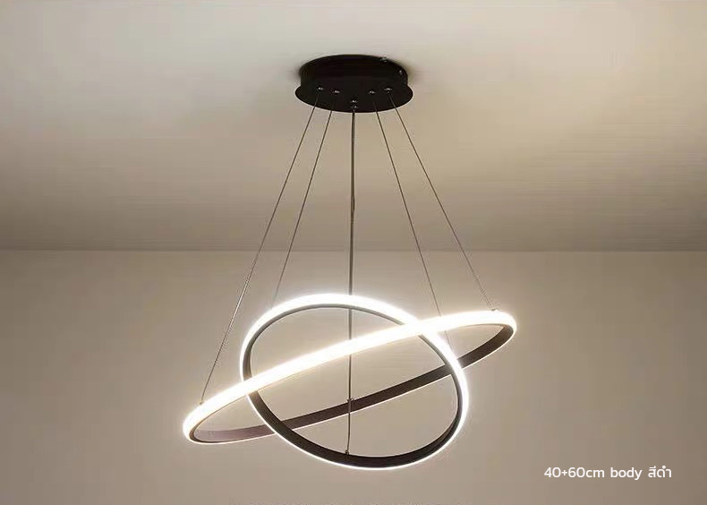 โคมไฟแขวนเพดานทรงวงแหวนกลม LED สไตล์โมเดิร์นปรับเอียงได้ [C-8821]