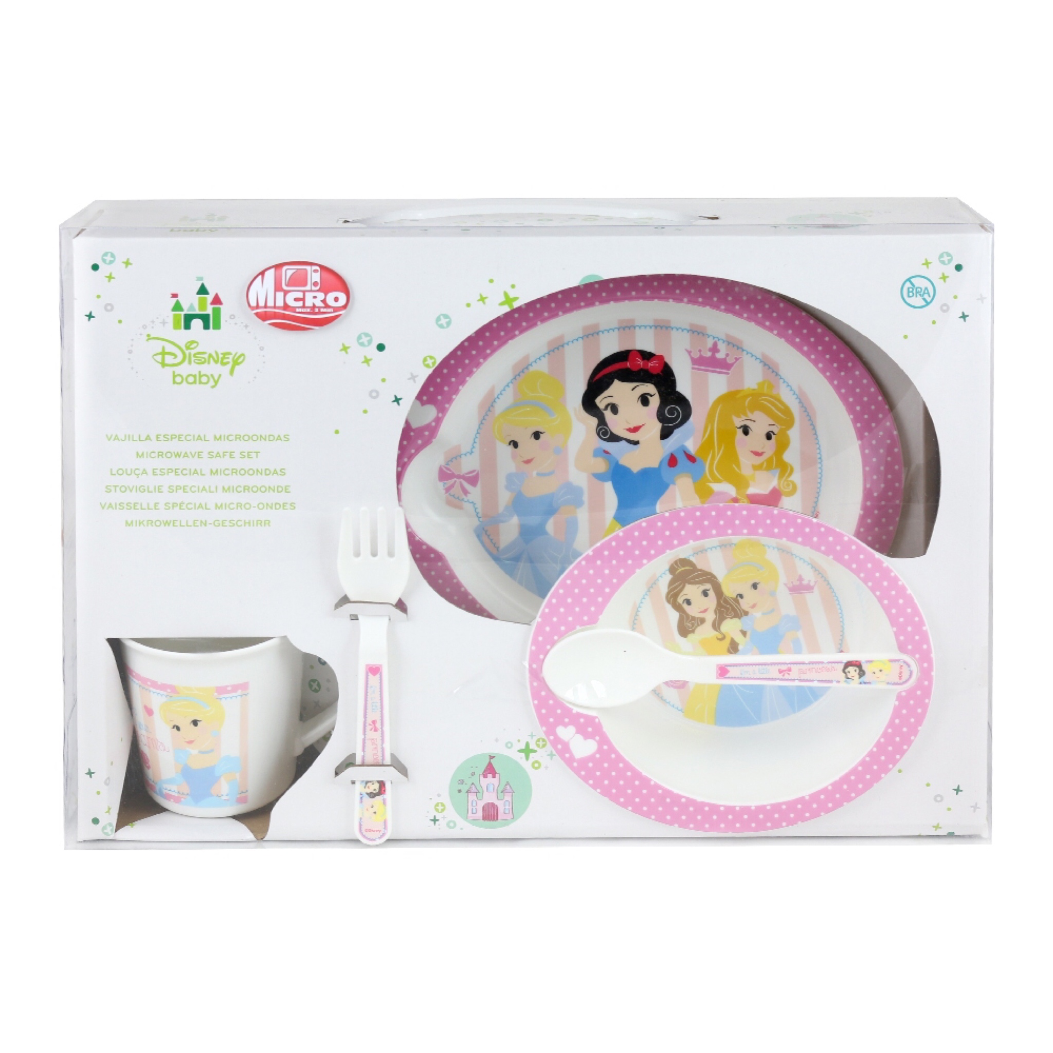 ชุดรับประทานอาหารสำหรับเด็ก Disney Baby Microwave Safe Box Set (Disney Princess)