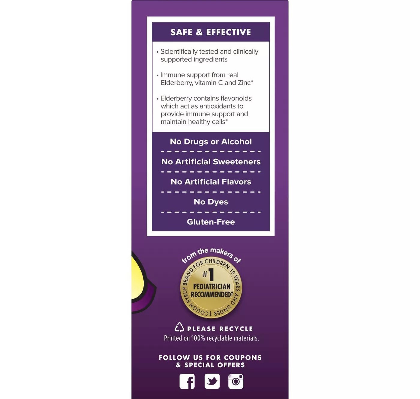 วิตามินเสริมสร้างภูมิคุ้มกันสำหรับเด็ก ZARBEE'S Naturals Black Elderberry Syrup Immune Support