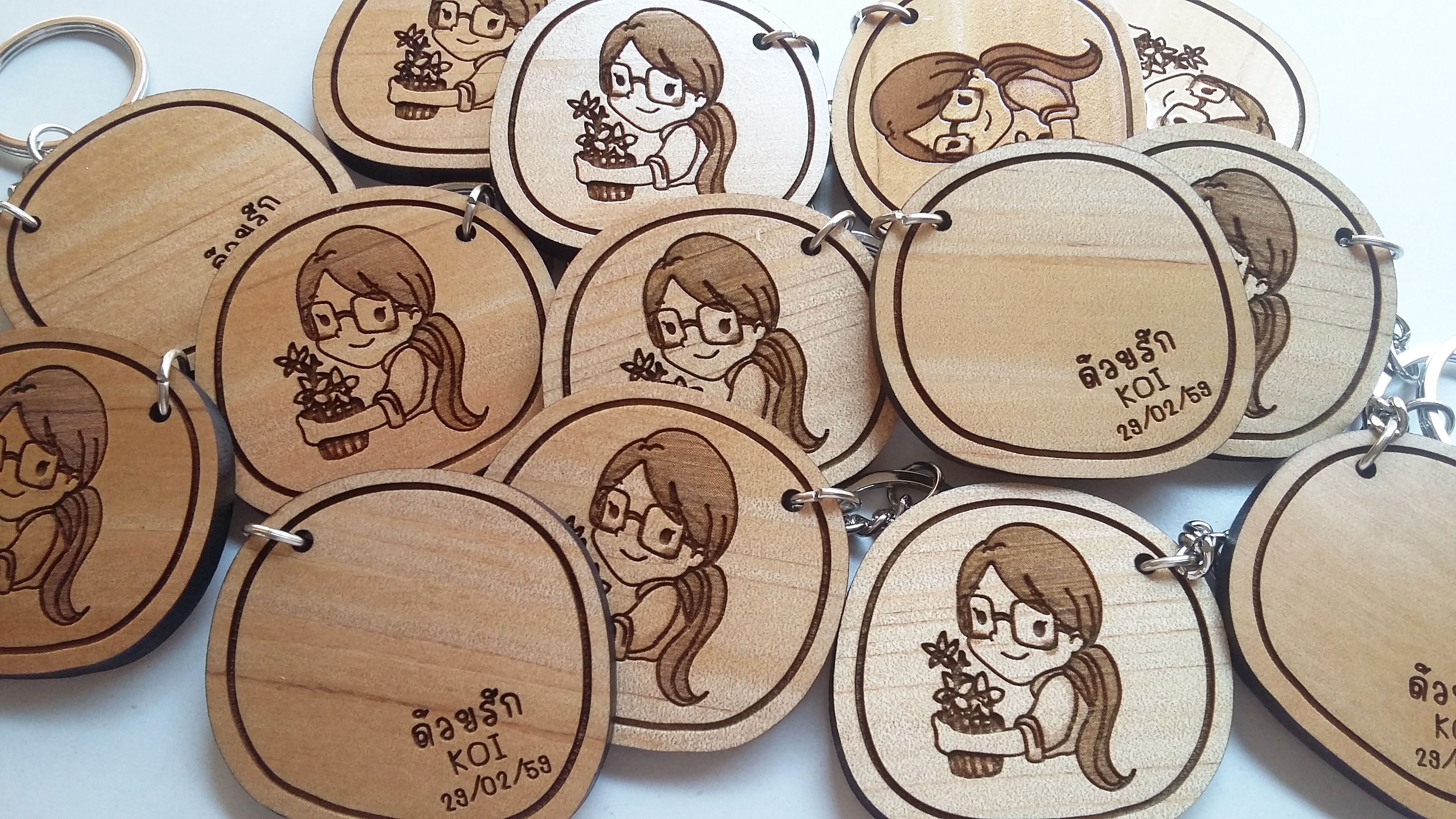 พวงกุญแจไม้ พวงกุญแจที่ระลึก - ของที่ระลึกขอบคุณ