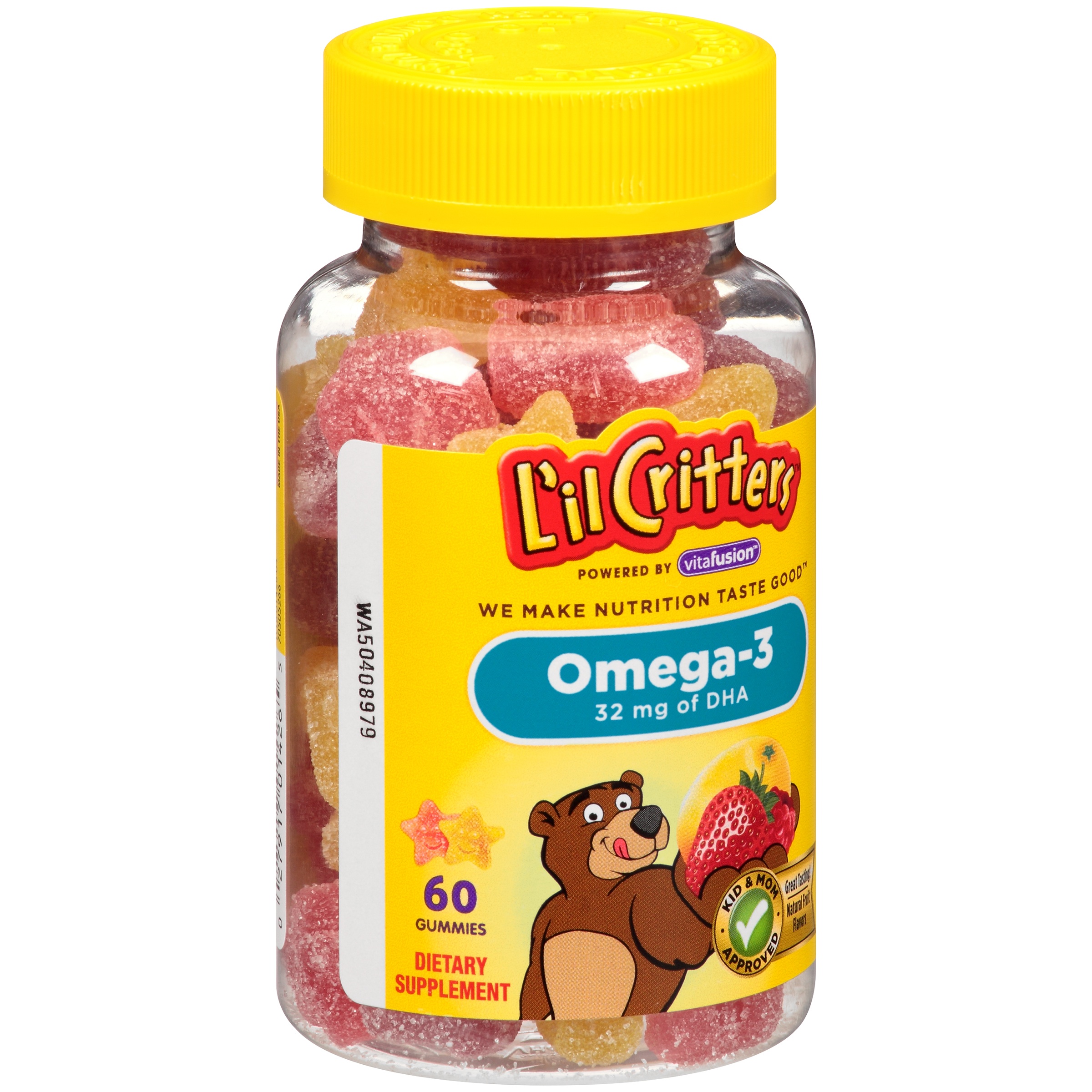 วิตามินเสริมโอเมก้าและดีเอชเอแบบกัมมี่เคี้ยวหนึบ L'il Critters Omega-3 Gummy