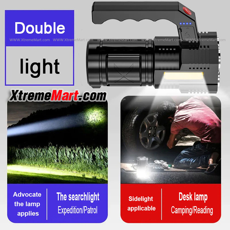 ไฟฉายหูหิ้ว LED * 4 หลอด Handheld Lantern LED Camping Portable Lamp USB Rechargeable Built-in Battery Outdoor Lighting Flashlights