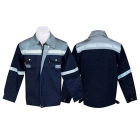 เสื้อช็อปแขนยาวสีทูโทนกรมอกเทาติดสะท้อนแสง