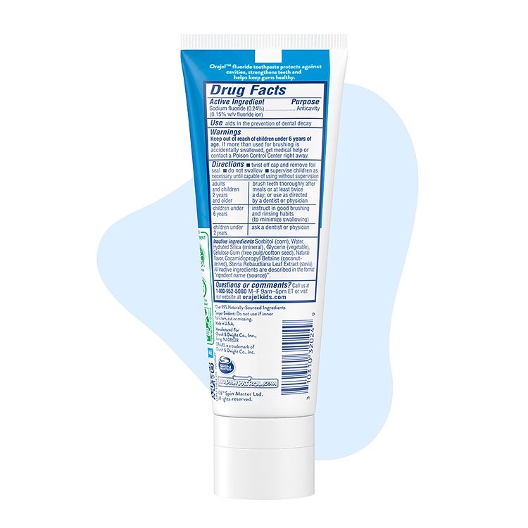 ยาสีฟันผสมฟลูออไรด์สำหรับเด็ก Orajel Kids Paw Patrol Anti-Cavity Fluoride Toothpaste