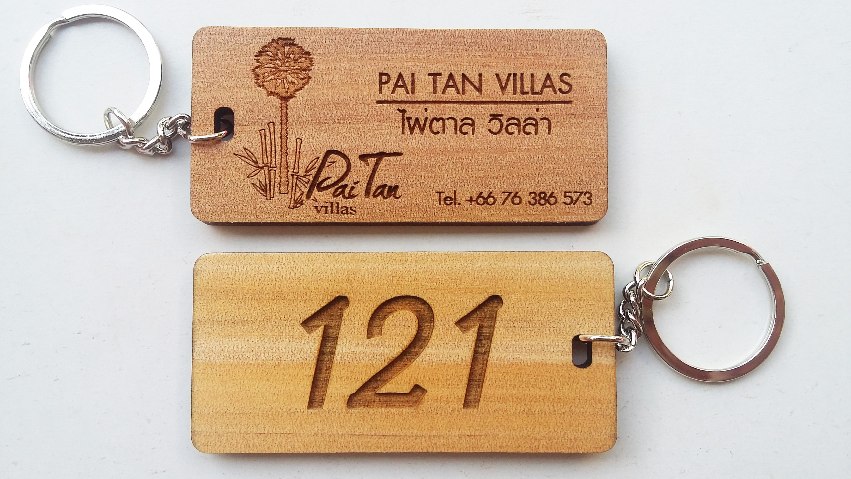 พวงกุญแจไม้ พวงกุญแจรีสอร์ท - ไผ่ตาลวิลล่า (Pai Tan Villas) ภูเก็ต