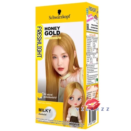 ( Honey Gold ) Schwarzkopf Freshlight Milky Color สีบลอนด์ทองสว่าง สวารอฟสกี้ ยาย้อมสีผม ยาเปลี่ยนสีผม สีบลอนด์ทองสว่าง