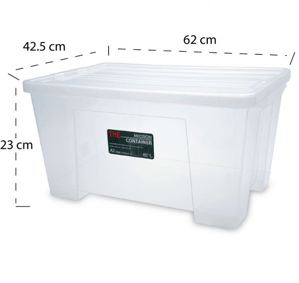 P10484 กล่องเอนกประสงค์ ฝาล๊อค 62 ลิตร (ขนาด 42.5 ซม.(กว้าง) X 63.5 ซม.(ยาว) X 34 ซม.(สูง)) สีขาว No.6654 (ราคาส่งต่อ 6 ใบ:350 บต่อใบ)