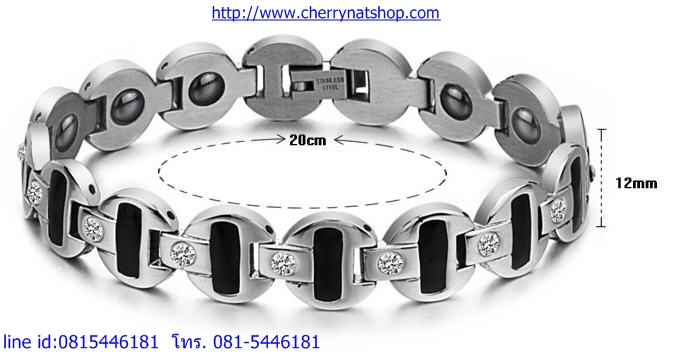พร้อมส่งสร้อยข้อมือแม่เหล็กเพื่อสุขภาพ สร้อยข้อมือไทเทเนียมเจอรเมเนียม รุ่นCB
