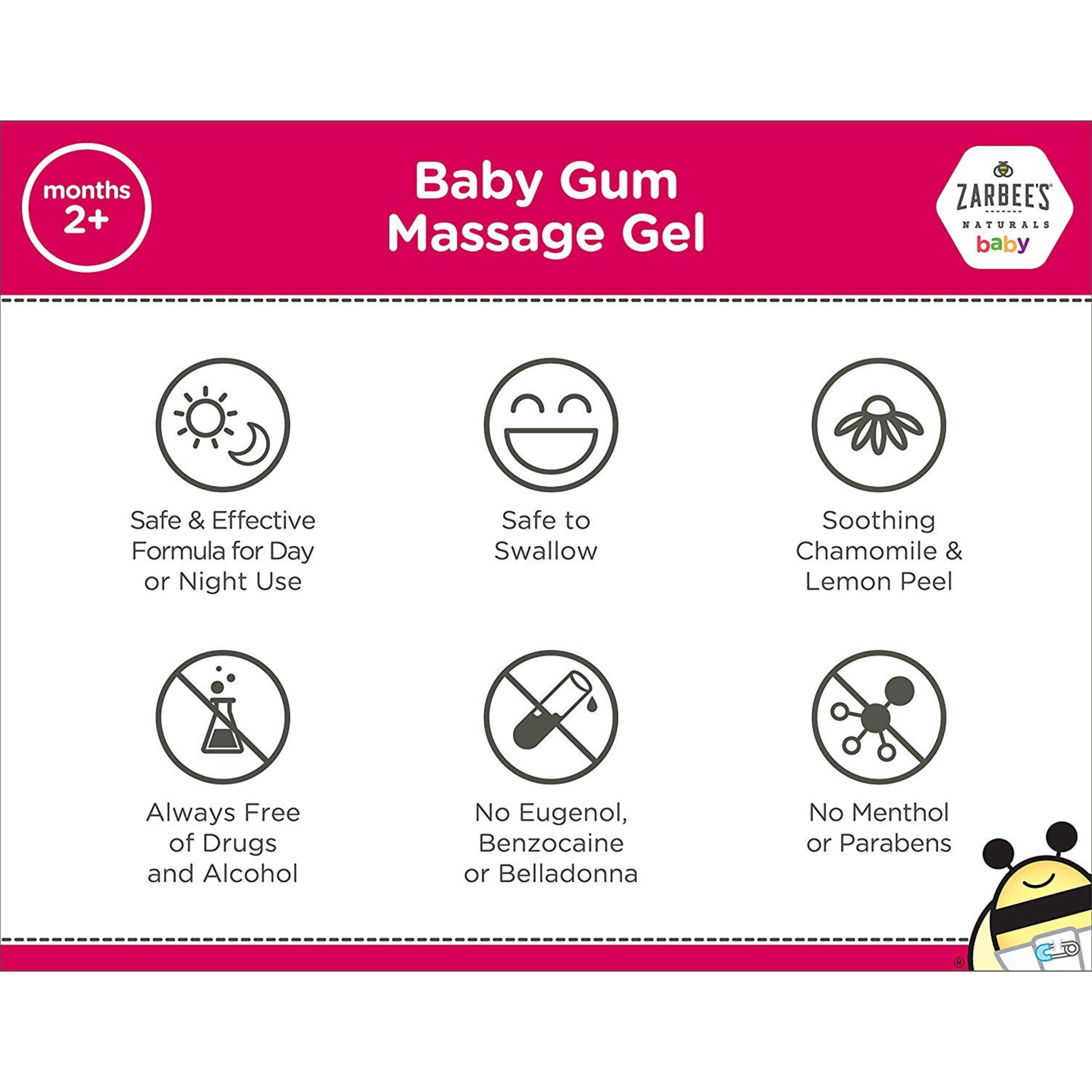 เจลบรรเทาอาการเจ็บปวดขณะฟันขึ้น ZARBEE's Naturals Baby Gum Massage Gel