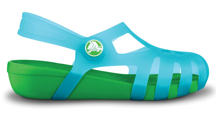 รองเท้า Crocs Girls' Shirley สี Aqua / Lime ไซส์ J1 ของแท้จากอเมริกา