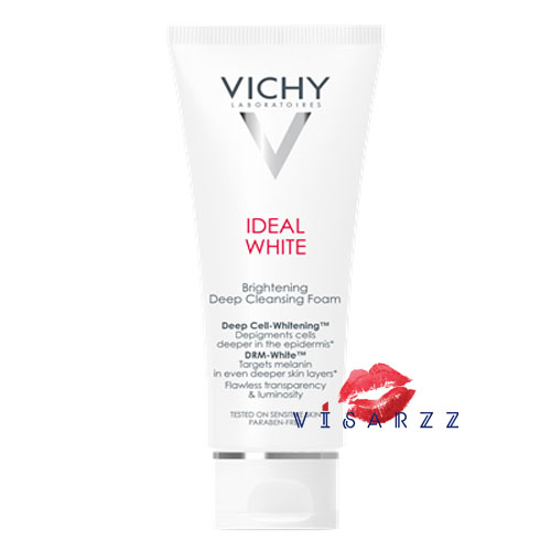 (Exp.01/18) Vichy Ideal White Brightening Deep Cleansing Foam 100 mL โฟมทำความสะอาดผิวหน้า เพื่อผิวหน้าสะอาดกระจ่างใส เรียบเนียน ด้วยสารที่ทำความสะอาดผิวจากมลภาวะต่างๆ ทำความสะอาดผิวหน้าอย่างอ่อนโยน ให้ใบหน้าสะอาดสดใส นุ่มเนียน และให้ความรู้สึ