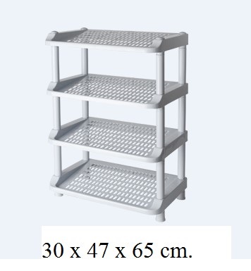 P04149 ชั้นวางรองเท้า 4 ชั้น (30*47*65 cm) เกรดห้าง No.251/4 ราคาส่งต่อ 4 ชุด:เฉลี่ย 350 บ/ชุด