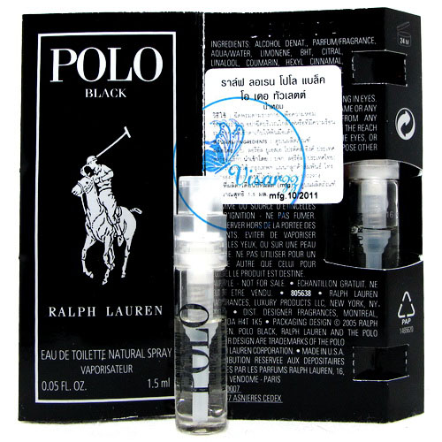 Ralph Lauren Polo Black EDT 1.5 mL ผู้ชายโปโลแบล็คเป็นหนุ่มชาวเมืองเต็มตัว เต็มไปด้วยเสน่ห์ดึงดูด เซ็กซี่ ความหนุ่มแน่น เท่
