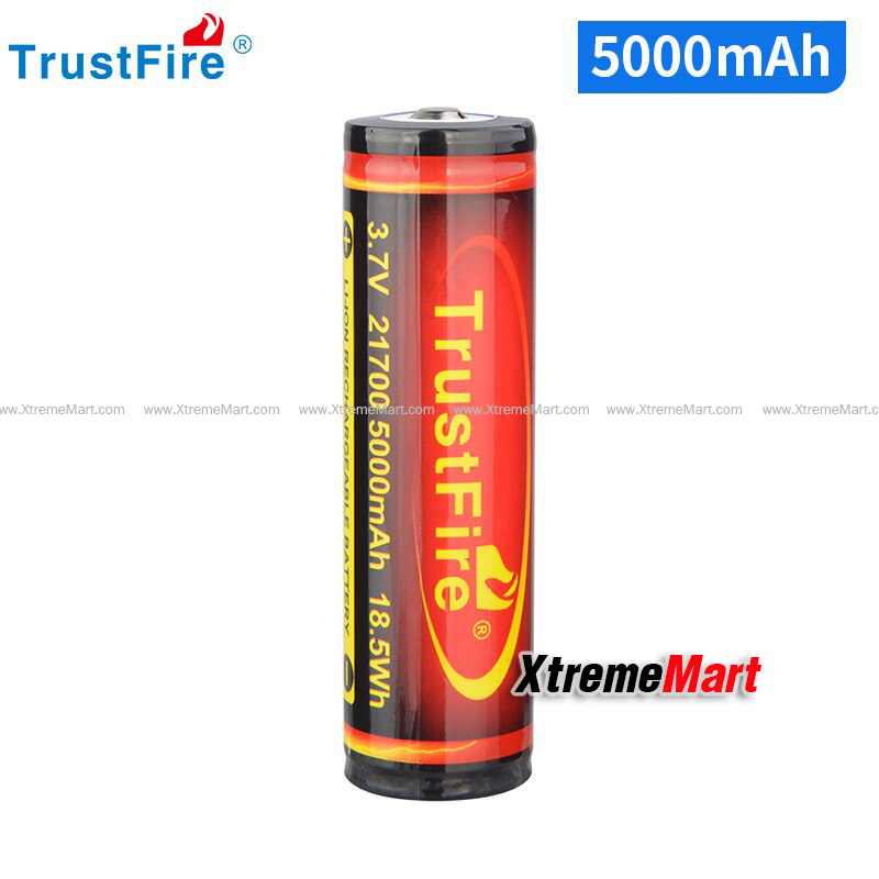 แบตเตอรี่ชาร์จ Trustfire 21700 5000mAh 3.7 V (แท้) Protected Rechargeable Li-ion Battery (ก้อนละ)