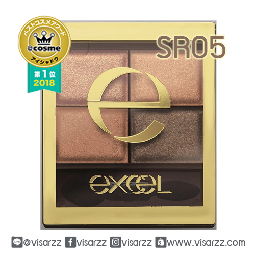 (#SR05) Excel Skinny Rich Shadow อายชาโดว์ 4 สี เนื้อดีเริ่ด โทนสีน้ำตาล-พีช ที่สามารถใช้ได้ในทุกโอกาส ชิมเมอร์กำลังดี สีติดทน ทาแล้วดวงตาดูสดใสเป็นประกาย ได้รับรางวัล 3 ปีซ้อน